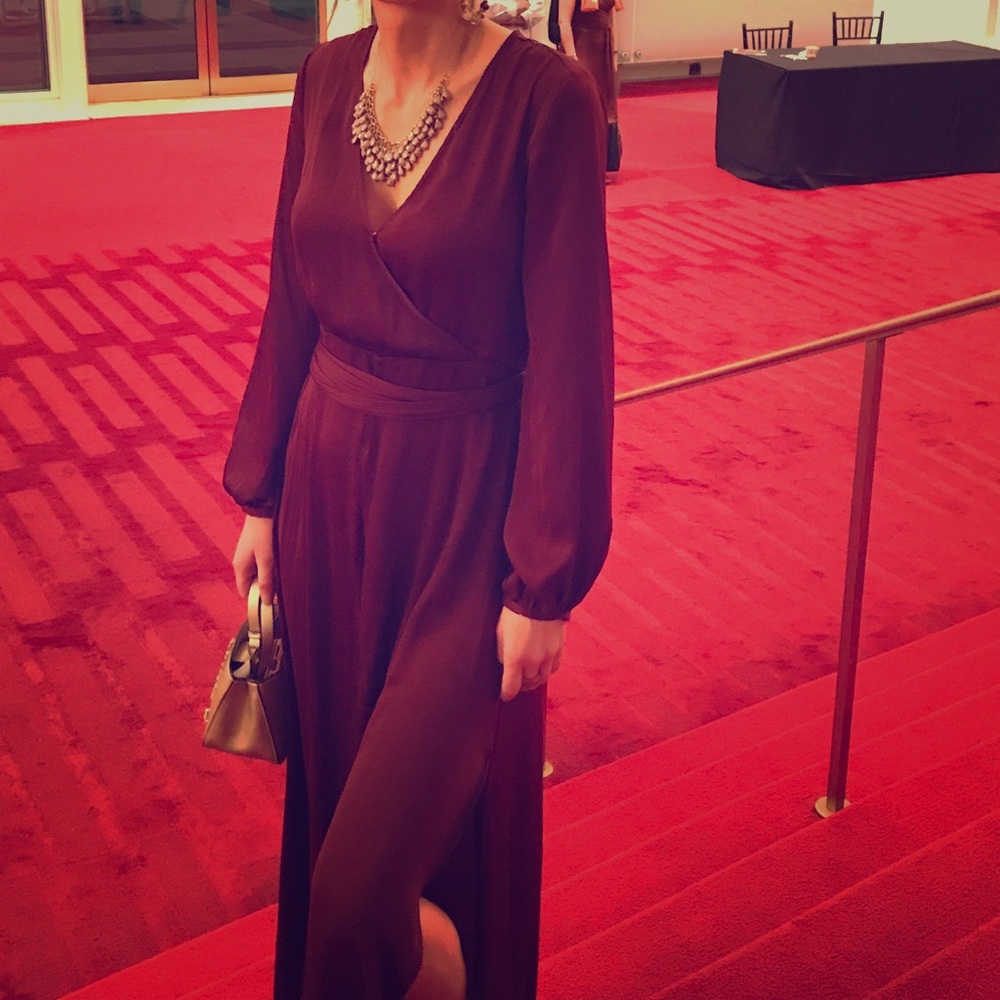 Long burgundy dress